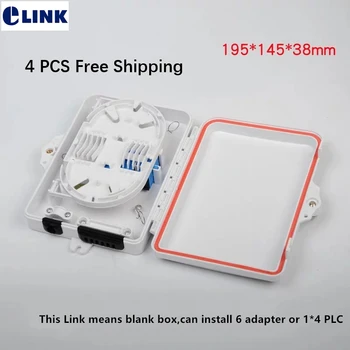 4 STK ftth mini Distribution boks til 6 core eller 1*4 PLC splitter IP65 indendørs udendørs optiske fibre junction box Gratis Fragt