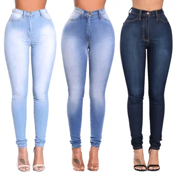 Nye Slim Jeans til Kvinder Tynde Høj Talje Jeans Kvinde Blå Denim Blyant Bukser med Stretch Talje Kvinder Jeans Bukser Calca Feminina