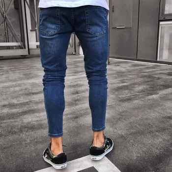 Motorcykel bukser Europæiske og Amerikanske mænds jeans nye strækning slanke fødder mænds jeans Blyant bukser