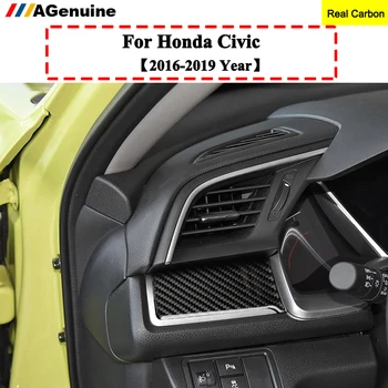 Carbon Fiber Center konsol konditionering af luften outlet trim dække Side luftskrue Outlet Interiør Moulding For Honda Civic 10