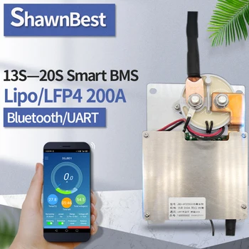 Smart bms 200a li-ion-batteri bluetooth-modul LFP4 13s 14s 15s 16s 17s 18 år 19s 20s LiFePo4 li-ion-batteri pcm