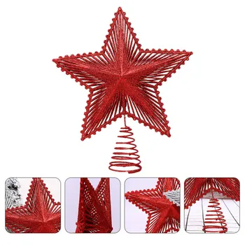 1 pc juletræ Topper Spændstig Stjernede Strygejern Hule Part Forsyninger Xmas Udsmykning Ornament til Hjemmet julefrokost Tilbehør