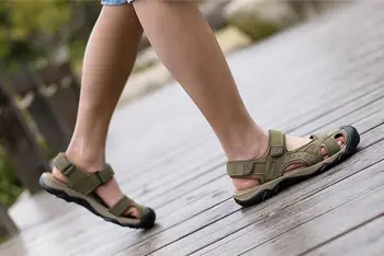 Nye Sommer Mænd ko læder sandaler Udendørs Vand Sko Romerske Mænd Beach Sandaler Bohemia Mænd Sko Shoes Sneakers Mujer