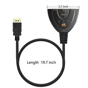 HDMI -kompatibel Splitter 4K*2K-3 Porte Mini-Switcher Kabel 1.4 b 1080P DVD HDTV Xbox, PS3, PS4 3-i-1-Port Hub HDMI Switch