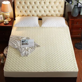 Vinteren velvet bløde seng lagen Enkelt Quiltet Tykkere, Non-slip All inclusive Bed cover madras 1.8x2m beskyttende sag