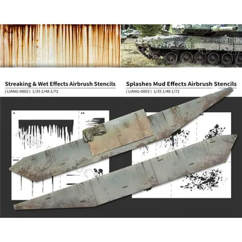 Sprøjt Mudder Striber & Våde Effekter Airbrush Stencils Lækage Spray Papir til 1/35 1/48 Skala 1/72 Tank Skib, Bil Model