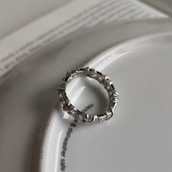 LouLeur 925 sterling sølv bandage girl zircon ringe sølv kreative trendy elegante smarte luksuriøse ringe til kvinder smykker gave
