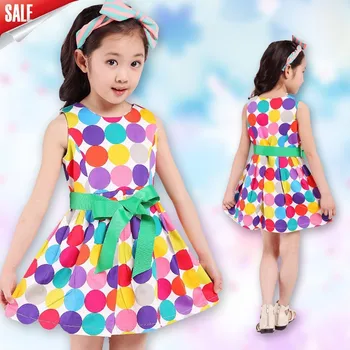 Sommer piger kjole, koreanske version, polka dot prinsesse vest.
