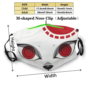 Kimetsu Ingen Yaiba Vaskbar Genanvendelige Trendy Munden Ansigt Maske Med Filtre Til Barn, Voksen, Anime, Manga Demon Japansk Kitsune Fox