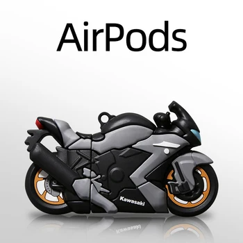 Motorcykel For AirPods 1 2 Tilfælde Cool 3D Max Mode Racing Bil Blød Silikone Trådløse Bluetooth Hovedtelefoner Beskyttende Cover