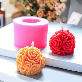 3D Steg Blomst Silikone Formen DIY-Lys Skimmel Aromaterapi Voks, Gips Forme Sæbe Form Chokolade Kage Forme Bryllup Dekorationer