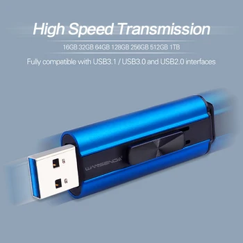 WANSENDA USB-Flash-Drev, USB 3.0/3.1 Høj Hastighed Pen-drev 512GB 256GB 128GB 64GB 16GB 32GB Kreative Nøglen i USB-Sticks