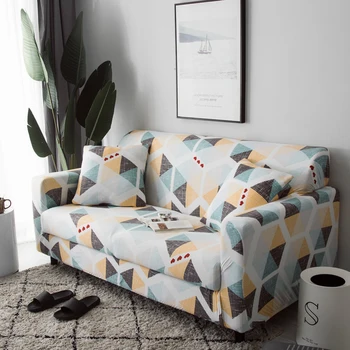 Geometriske sofa dække elastik til kæledyr til stuen lænestol slipcovers strække Hjørne sofa sofa dække enkelt loveseat