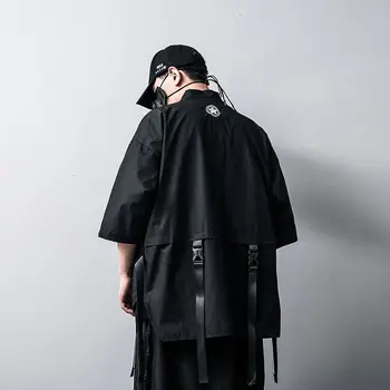 MrGoldenBowl Nye Mænds Tøj, Turn-Down Krave Knap Regelmæssig Print Japansk Stil Jakke Åbne Sy Jakke Ninja Stil