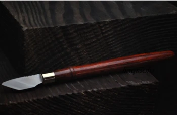 Pulver stål M390 Pen kniv forskærerkniv Hånd vegetabilsk garvet læder værktøj