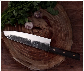 Hånd smedet udskæring Japansk Santoku kniv Sværd Vestlige Kokkens Kniv Køkken kniv i Rustfrit stål knive