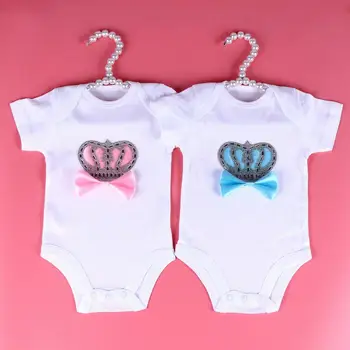 Sommeren Nyfødte Baby Drenge Piger Tøj Crown Knude Hvid Bomuld Heldragt Spædbarn Baby Korte Ærmer Vest Buksedragt Pyjamas Outfit