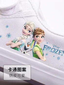 Disney princess Piger frosne lærred hvid sko børn elsa anna Sport Sneakers prinsesse tegnefilm skønhed kids sko til børn gave