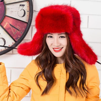MZ250 Tyk Varm Vinter Bombefly Hat til Kvinder af Høj Kvalitet russisk Ushanka Hat Damer Faux Pels Hat Kvindelige Earflap Trapper Hat