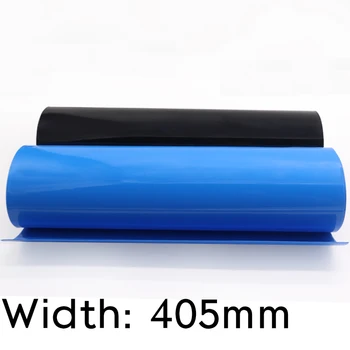 Bredde 405 mm PVC Heat Shrink Tube Dia 258mm Lithium Batteri Isoleret Film Wrap Beskyttelse Sag Pack Wire Kabel-Sleeve Sort Blå