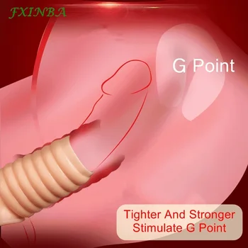 FXINBA Silikone Penis Extender Ærme sexlegetøj til Mænd, Sex Forsinke Ejakulation Genanvendelige Kondomer Penis Udvidelsen Cock-Ringe