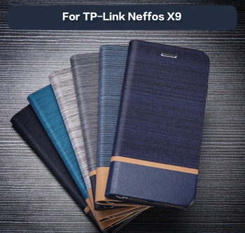 Business Pu Læder taske Til TP-Link Neffos X9 Flip Case Soft Tpu Silicone Tilbage Dække For TP-Link Neffos X9-Kort Slot Book Sag