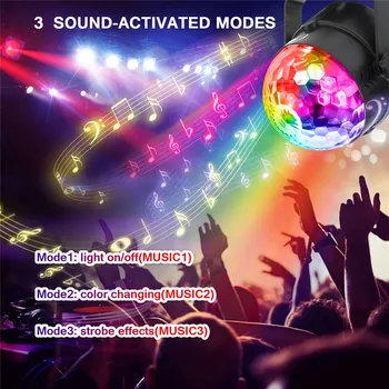 Lyd Aktiveres Roterende Led Disco Party Lys Magic Ball Strobe Fase Lys til Hjemmet Værelses Dans Fødselsdag Bar Karaoke Xmas