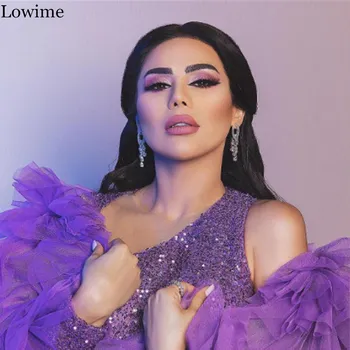 High Fashion Mellemøsten Glitter Prom Dress 2020 Lang Havfrue Muslimske Ene Skulder Kjole Til Aften I Ankel Længde Fest Kjole
