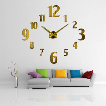 Hot salg vægur diy reloj de skrabede moderne design horloge murale store dekorative ure mekaniske ure stue kort