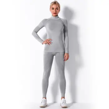 2STK Yoga sætter Kvinder og Træning Tøj langærmet trænings-og tshirt top + Problemfri Yoga Leggings kvindelige sportstøj FITNESS udstyr