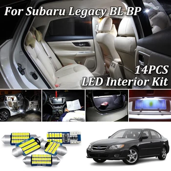 14Pcs Canbus LED Interiør Lys For Subaru Legacy 4 B4 BL5 BP BP5 Sedan og Stationcar LED Interiør nummerplade Lys (2004-2009)