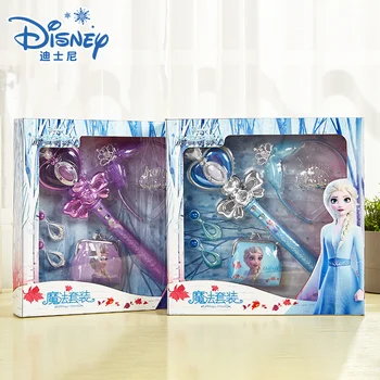 Ægte Disney Frosne Elsa Musik Magic Wand Piger Hovedbøjle Legetøj Prinsesse Elsa Krone Mønt Pung, Makeup Legetøj Sæt Julegaver