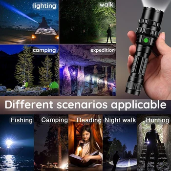 Taktisk Lommelygte Vandtæt Jagt Lys Brænder Ultra Lyse Lanterne Militære Skyde Lampe USB-Genopladelig Lommelygte