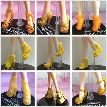 30Pairs/masse Smukke Sorter Af Stil, Farver Top Kvalitet Sandaler Støvler For Barbies Oprindelige Fashion 1/6 Dukke Sko Pige Gave