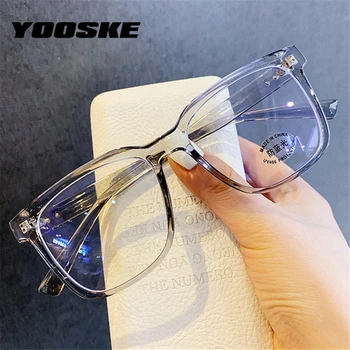 YOOSKE Anti Blå Lys Briller Ramme Kvinder Overdimensionerede Briller Mode Klare Optiske Briller Computer-Briller til Unisex
