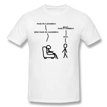 Sudo Make Me Sandwich T-Shirt populære mænd kort ærme mænd Hvid Computerens operativsystem linux Nørd trykt Tshirt