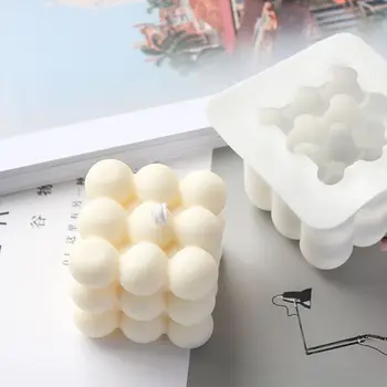3D-Terning Lys Skimmel Silikone Forme til Stearinlys Gør DIY Bagning af Kage, Mousse til Dessert Værktøjer fødevaregodkendt Silikone Formen