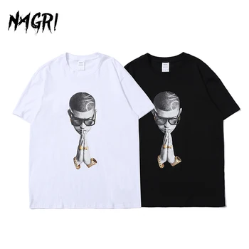 NAGRI Harajuku Mode Hip Hop T-Shirt Mænd Punk Bøn Æstetiske Cool Graphic Tee Casual Print Streetwear Sommer Tees Toppe Mandlige