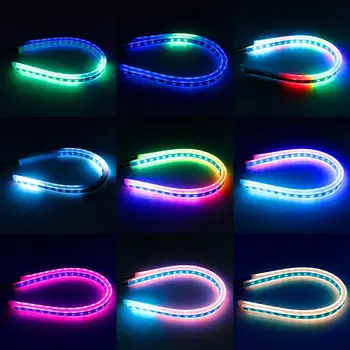 Ultra-tynd Fleksibel RGB LED Strip bilforlygte Farverige Dekorative Lampe Strip App Control Vandtæt Kørelys