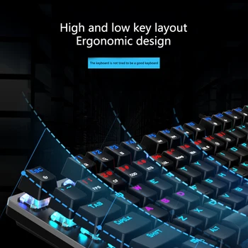 104 Nøgler USB Gaming Mekanisk Ergonomisk Kabelbaseret Tastatur hjemmekontor Anti-Ghosting RGB-Baggrundsbelysning Til Skrivebordet slidstyrke