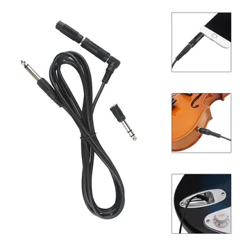 3 M/ 10 Fod Guitar Kabel-Audio Kabel-1/4-Inch 6,35 mm Lige til Højre Vinkel Plug Sort ABS Jakke med 3 Adaptere