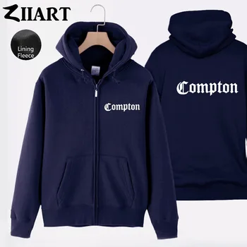 Compton mænd jakke pels overtøj pels mandlige jakke til mænd Gotisk font Hip Hop Rap Pels Hætteklædte Jakker ZIIART