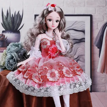 1/3 60 CM Smuk Prinsesse Dress BJD Dukker med Tøj Manuel DIY Dress Up Mode Blink BJD Dukker Legetøj Til Piger