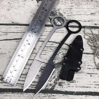 Dropship 5cr13mov Stål Fixed Blade Knife Udendørs Camping Overlevelse Kniv EDC Halskæde Kniv Med kydex Skeden