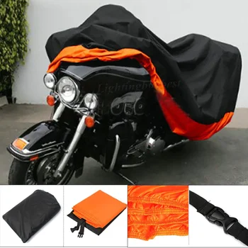 XXXL Vandtæt Motorcykel, Motorcykel, ATV regnslag Udendørs støvtæt Protector Orange + Sort 116