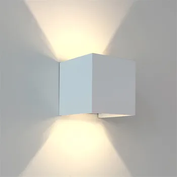 Moderne Kort Cube Justerbar Overflade Monteret 12W LED væglampe Udendørs Vandtæt IP65 Aluminium væglamper Have Lys Sconce