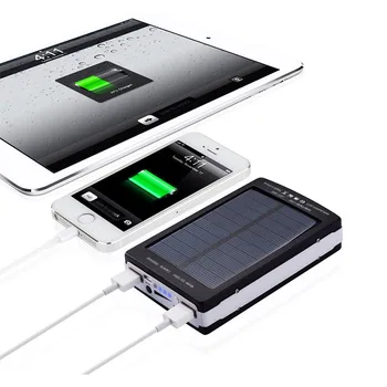 Nye originale Dolidada Auceen Real 20000mAh Solar Power Bank+ LED Camping Lys Backup Batteri Oplader til Bærbare Genopladelige