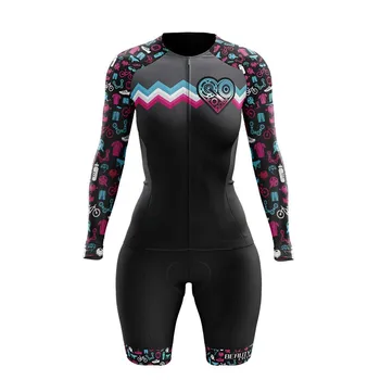 VEZZO 2020 kvinder med lange ærmer triathlon buksedragt tøj maillot MTB skinsuit ropa ciclismo mujer MTB cykling jersey bodysuit