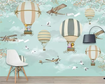 Beibehang Store 3d Tapet Hånd-malet tegnefilm luftballon fe verden Legeplads baggrund væggen 3D tapet