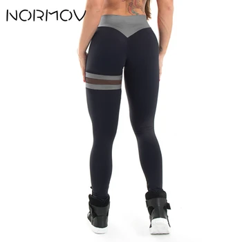 NORMOV Høj Talje Yoga Leggings Kvinder Fitness Tøj Uddannelse bukser Bukser Kvindelige Push Up Mesh Leggings Sport Femme 3 Farve